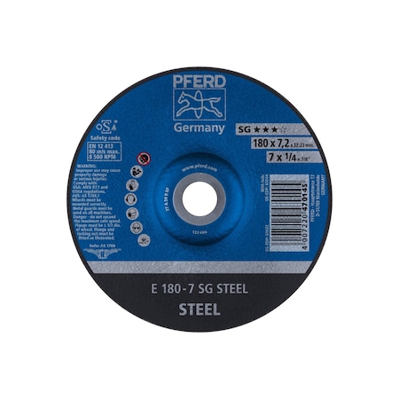 Pferd Grinding Wheel, T27, 7"x1/4 61032